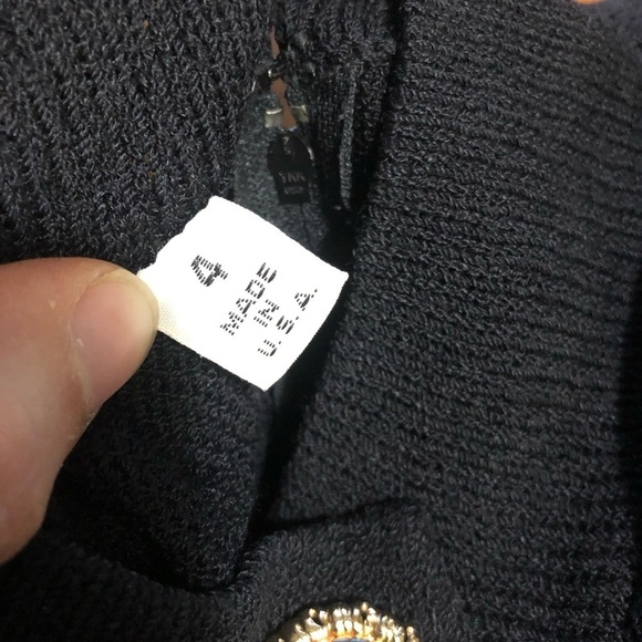 Vintage St. John for Saks Fifth Avenue Black Santana Knit Dress Size 4 Gold - Picture 8 of 8